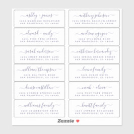 Chic Navy Blue Script Wedding Guest Address Labels