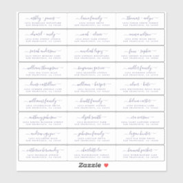 Chic Navy Blue Script Wedding Guest Address Labels