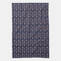Chic Navy Blue und Rose Gold Foil Tribal Arrows