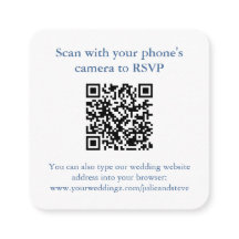 Chic Navy Blue und White Griechisch Key Wedding QR