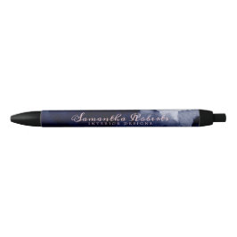 Chic Navy Blue Watercolor Abstrakt Blush Pink Kugelschreiber