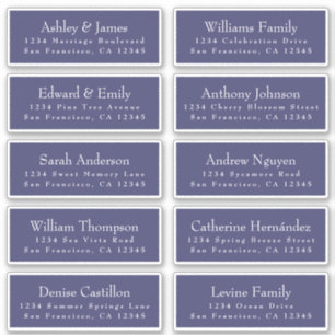 Chic Navy Blue Wedding Guest Address Labels