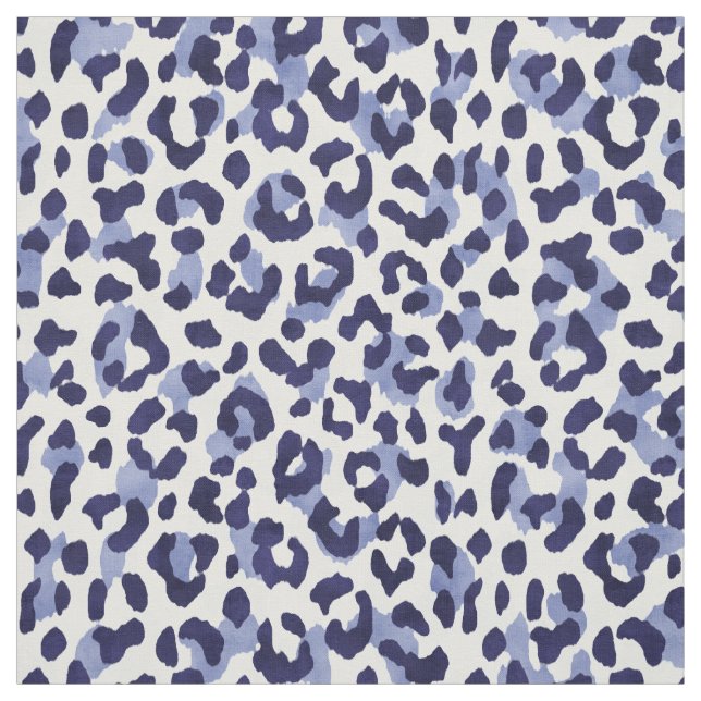 Chic navy-blue-white cheetah print pattern stoff (Muster)