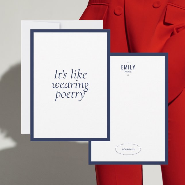 Chic Navy Fashion Stylist / Influencer Note Card (Von Creator hochgeladen)