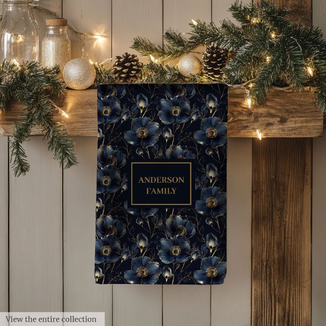 Chic Navy Gold Kitchen Towel Elegant Gift Idea Geschirrtuch (Chic Navy Gold Kitchen Towel Elegant Gift Idea)