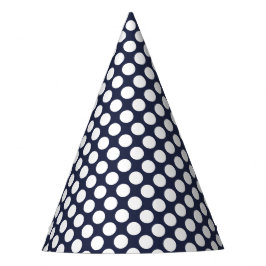 Chic Navy Party Hut mit Shiny Solid White Dots Partyhütchen