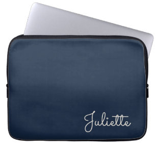 Chic Navy Personalisierte Schriftzug-Signatur-Name Laptopschutzhülle
