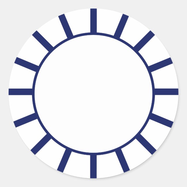 Chic Navy Strip Runder Aufkleber (Vorderseite)