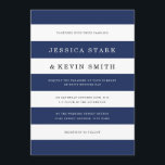 Chic Navy Stripes Hochzeitseinladung Einladung<br><div class="desc">Modernes gestreiftes Hochzeitsdesign von Shelby Allison. Weitere Farboptionen sind verfügbar.</div>