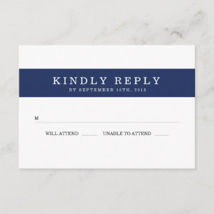 Chic Navy Stripes Wedding RSVP