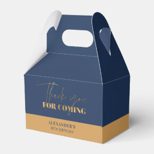 Chic Navy und Gold Geburtstags Dankeschön Geschenkschachtel
