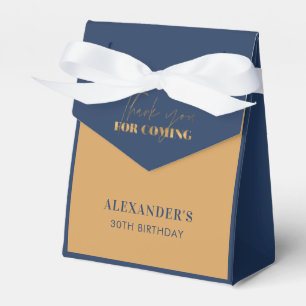 Chic Navy und Gold Geburtstags Dankeschön Geschenkschachtel