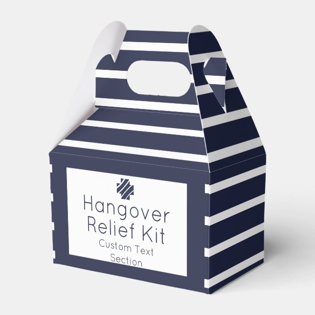 Chic Navy und White Hangover Relief Kit Geschenkschachtel (Vorderseite)