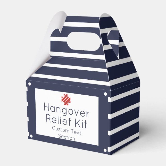 Chic Navy und White Hangover Relief Kit Geschenkschachtel (Vorderseite)