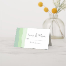 Chic Neo Mint Green Watercolor Platzkarte