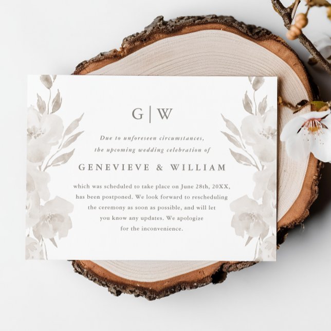 Chic Neutral Floral Foto Hochzeit (Von Creator hochgeladen)