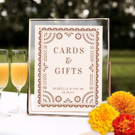 Chic Neutral Papel Picado Hochzeitszeichen Poster