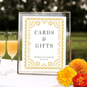 Chic Neutral Papel Picado Hochzeitszeichen Poster