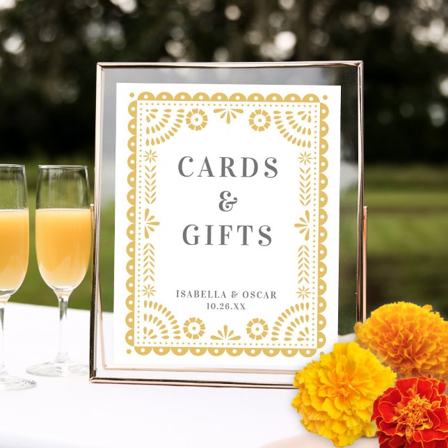 Chic Neutral Papel Picado Hochzeitszeichen Poster (Von Creator hochgeladen)