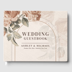 Chic neutrale Erdtöne rostige Rose fallen bogenför Gästebuch