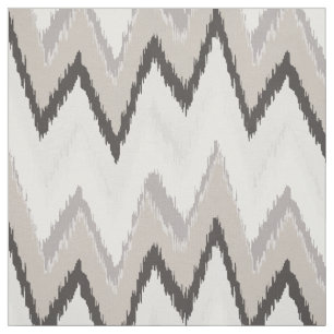 Chic neutrales Beige-Ikat-Zickzack Muster Stoff
