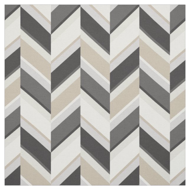 Chic neutrales grau-beige geometrisches Zickzack M Stoff (Muster)