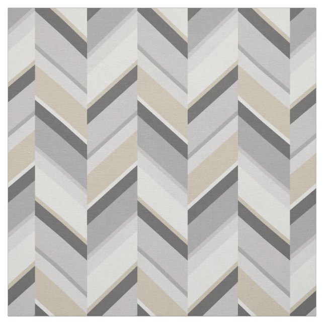 Chic neutrales, grau-beige-geometrisches Zickzag-M Stoff (Muster)