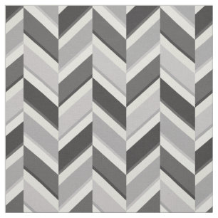 Chic neutrales, grau geometrisches Zickzackmuster Stoff