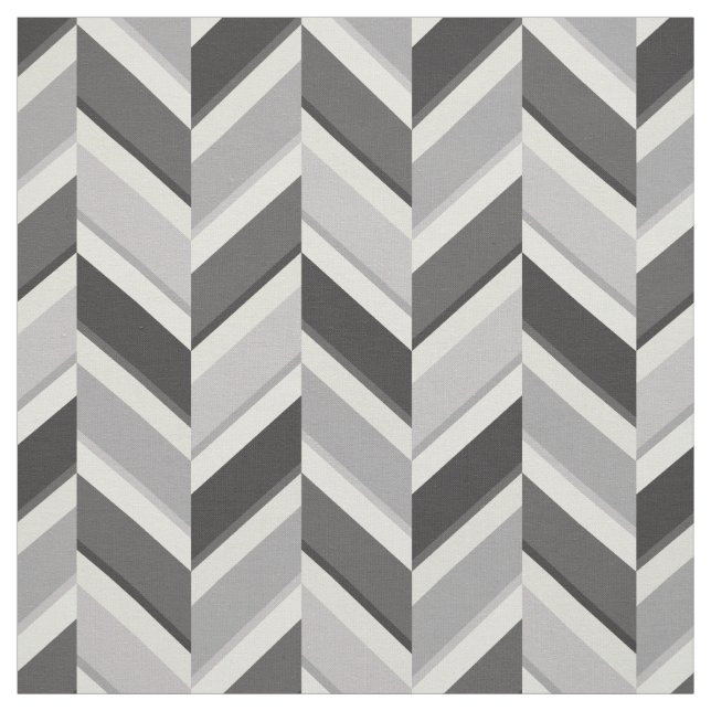 Chic neutrales, grau geometrisches Zickzackmuster Stoff (Muster)