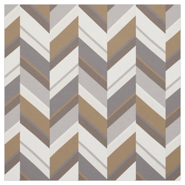 Chic neutrales graubraunes geometrisches Zickzackm Stoff (Muster)
