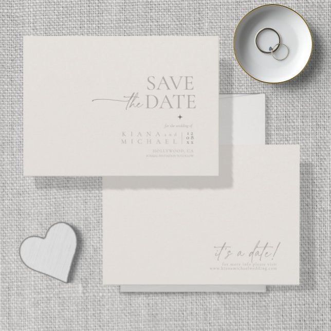 Chic Neutrals Wedding Bone White ID1020 Save The Date (Von Creator hochgeladen)