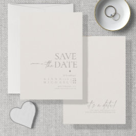 Chic Neutrals Wedding Bone White Vert ID1020 Save The Date