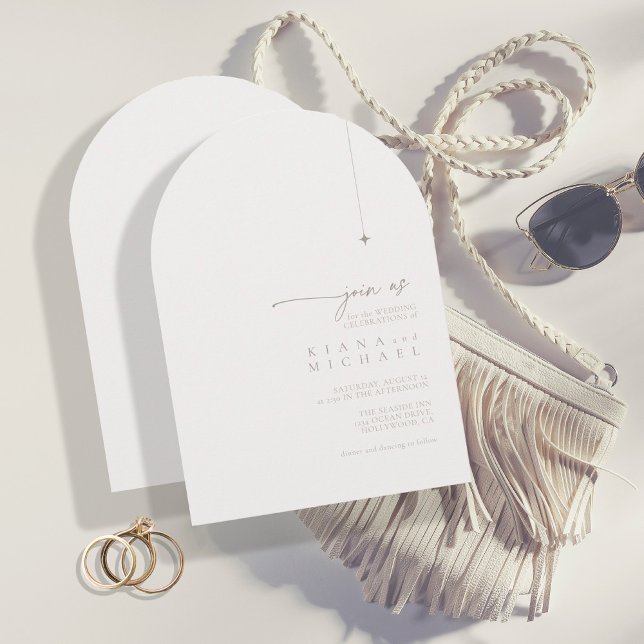 Chic Neutrals Wedding Powder Arch ID1020 Einladung (Von Creator hochgeladen)