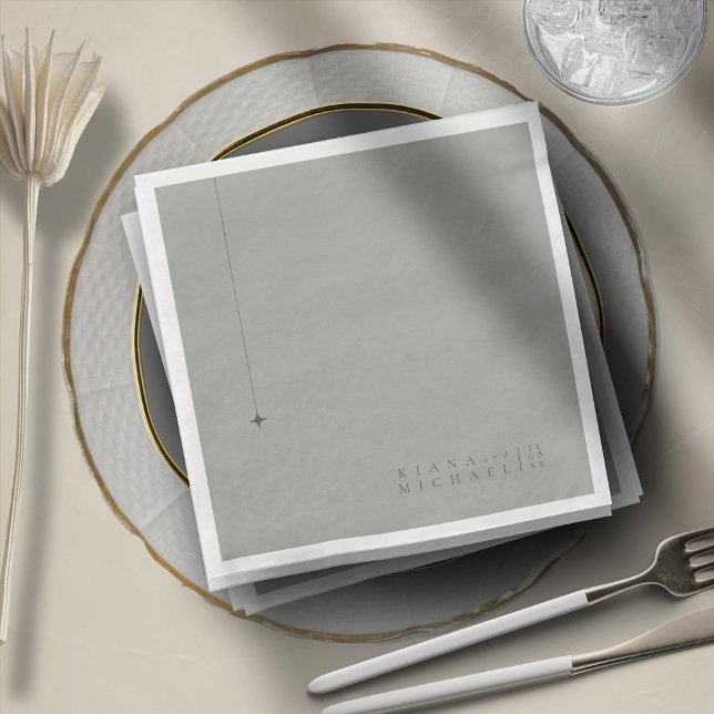 Chic Neutrals Wedding Sage Gray ID1020 Serviette (Von Creator hochgeladen)