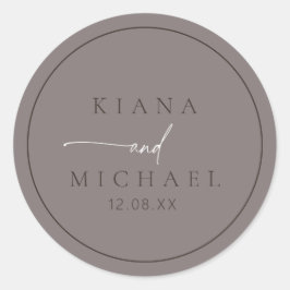 Chic Neutrals Wedding Warm Gray ID1020 Runder Aufkleber