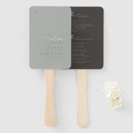 Chic Neutrals Wedding Welcome Program ID1020 Fächer