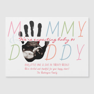Chic New Baby Sonogram Ultrasound Foto Schwangersc Magneteinladung