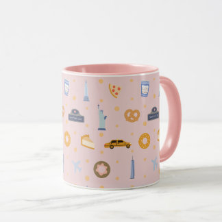 Chic New York City Pattern Blush Pink Tasse