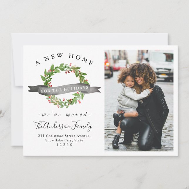 Chic New Zuhause for the Holidays Wreath Foto Movi Ankündigung (Vorderseite)