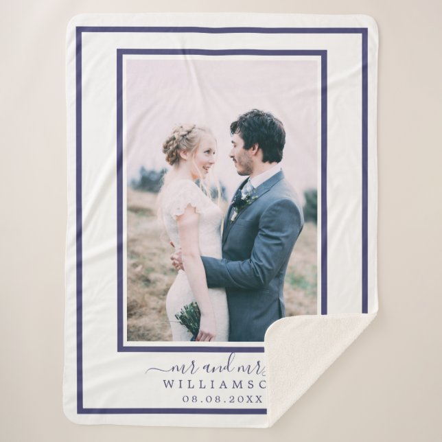 Chic Newlywed Mr. Wedding Foto Sherpadecke (Vorderseite)
