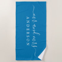 Chic Newlywed Mrs Ibiza Blue Mit Monogramm