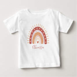 Chic Niedlich Bohemisch Terracotta Rainbow Name Baby T-shirt