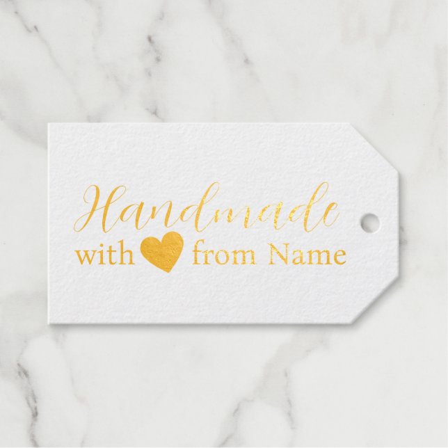Chic Niedlich Handmade Cursive mit Liebe Herzname Geschenkanhänger (Vorderseite (Horizontal))