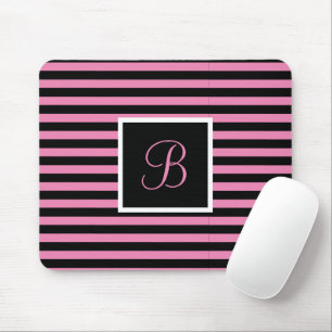 Chic Niedlicher Anfangsbuchstabe Rosa und Schwarz  Mousepad