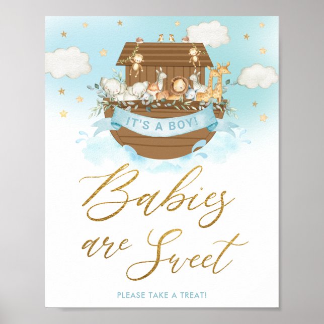 Chic Noahs Ark Boy Babies sind süße Leckerei-Zeich Poster (Vorne)