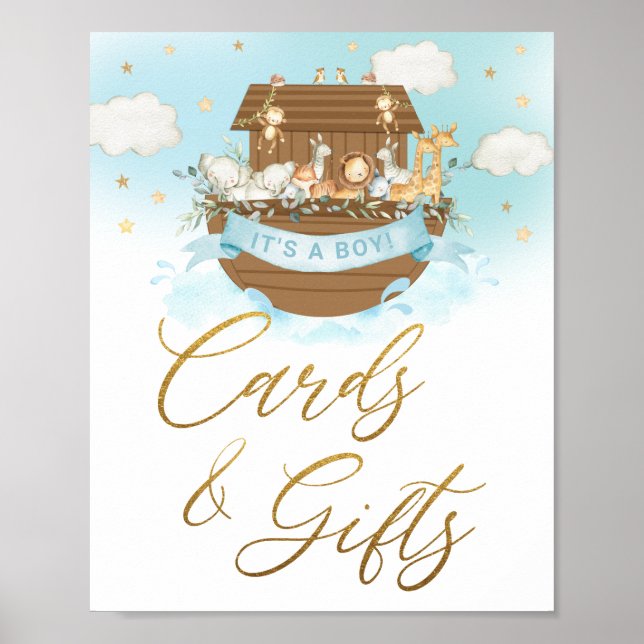 Chic Noahs Ark Boy Cards und Geschenke Tabletop-Ze Poster (Vorne)