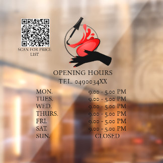 Chic Noir Nail Technician Window Fensteraufkleber