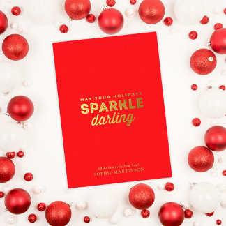 Chic Non-Foto Holiday Sparkle Darling Folien Feiertagskarte
