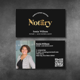 Chic Notary Public Loan Signing Foto QR Code Visitenkarte