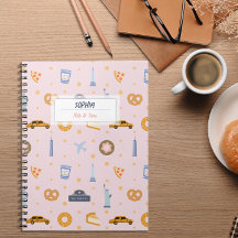 Chic NYC Muster Pink Name Spiral Notebook